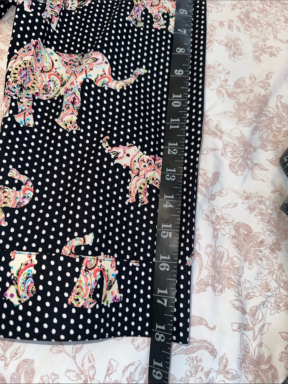 Chico's Black Polka Dot Button-Down with Multicolor Paisley Elephants - Picture 8 of 10
